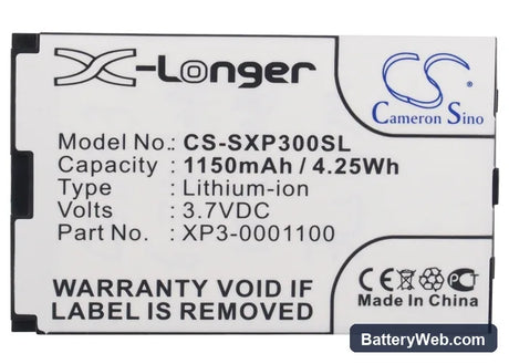 Sonim XP3 Replacement Battery, 3.7V, 1150mAh, Li-ion 5