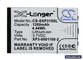 Socketmobile Sonim XP3-S Replacement Battery, 3.7V, 1200mAh, Li-ion 1