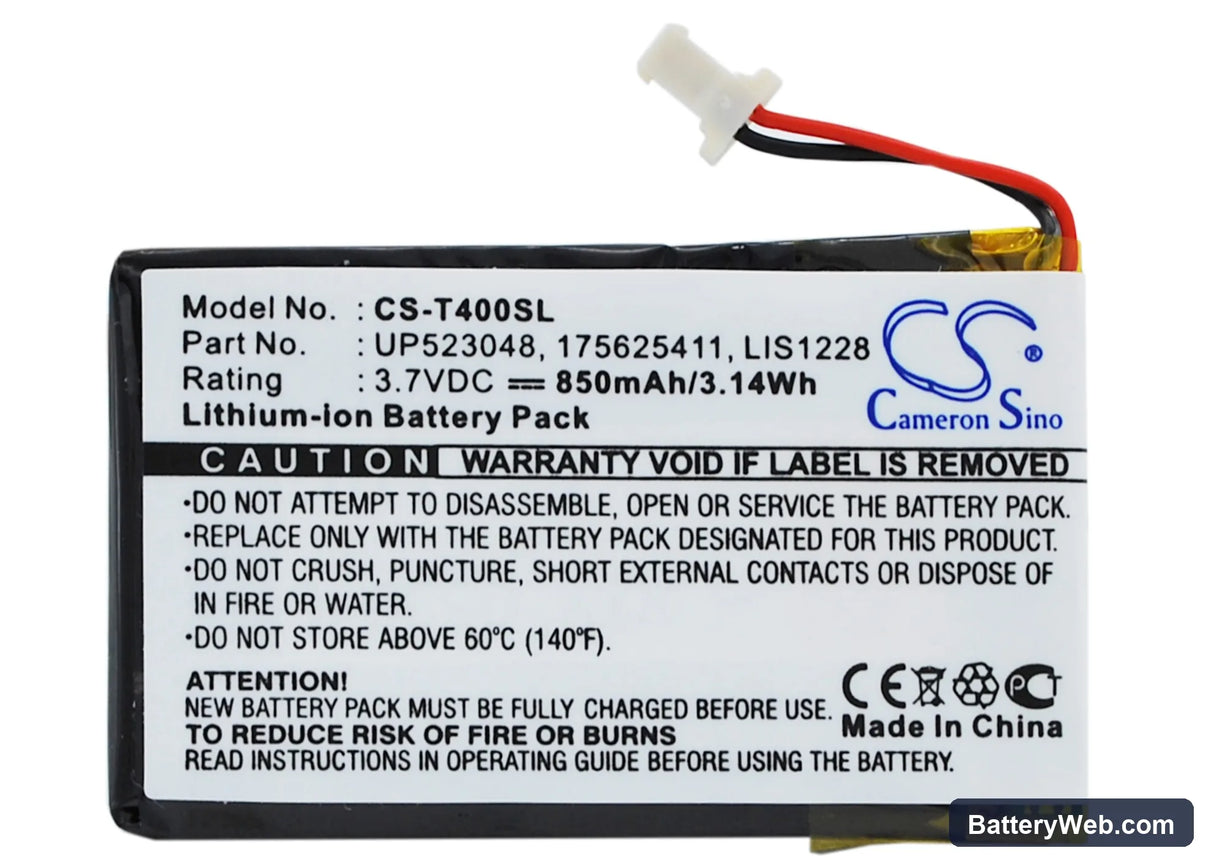 Sony Clie PEG-T400 Replacement Battery, 3.7V, 850mAh, Li-Polymer 5