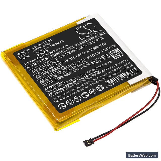 Astell&Kern AK120 Replacement Battery, 3.8V, 2600mAh, Li-Polymer 1