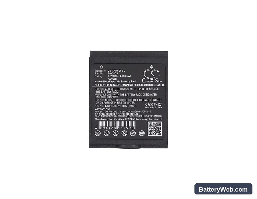 Teletec AK5 Replacement Battery, 3.6V, 2000mAh, Ni-MH 5
