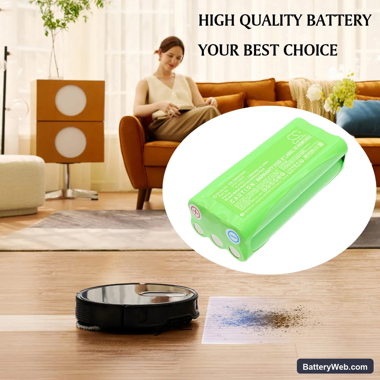 Taurus Saugroboter Striker Slim VER. II Replacement Battery, 14.4V, 1500mAh, Ni-MH 4