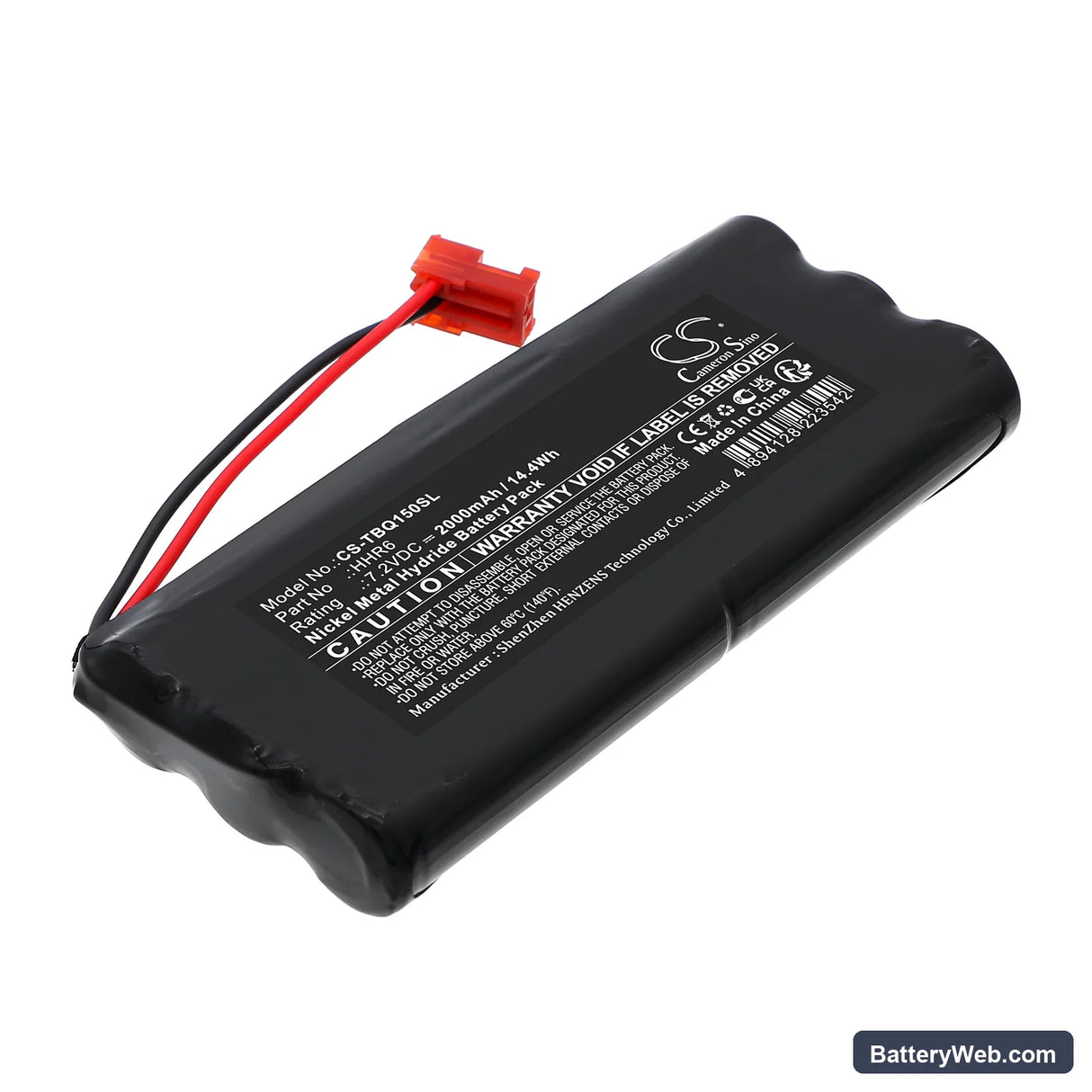 Tobias IQ150 Paper-Chek Replacement Battery, 7.2V, 2000mAh, Ni-MH 1