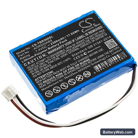 Tribrer AOR500 Replacement Battery, 7.4V, 2300mAh, Li-Polymer 1