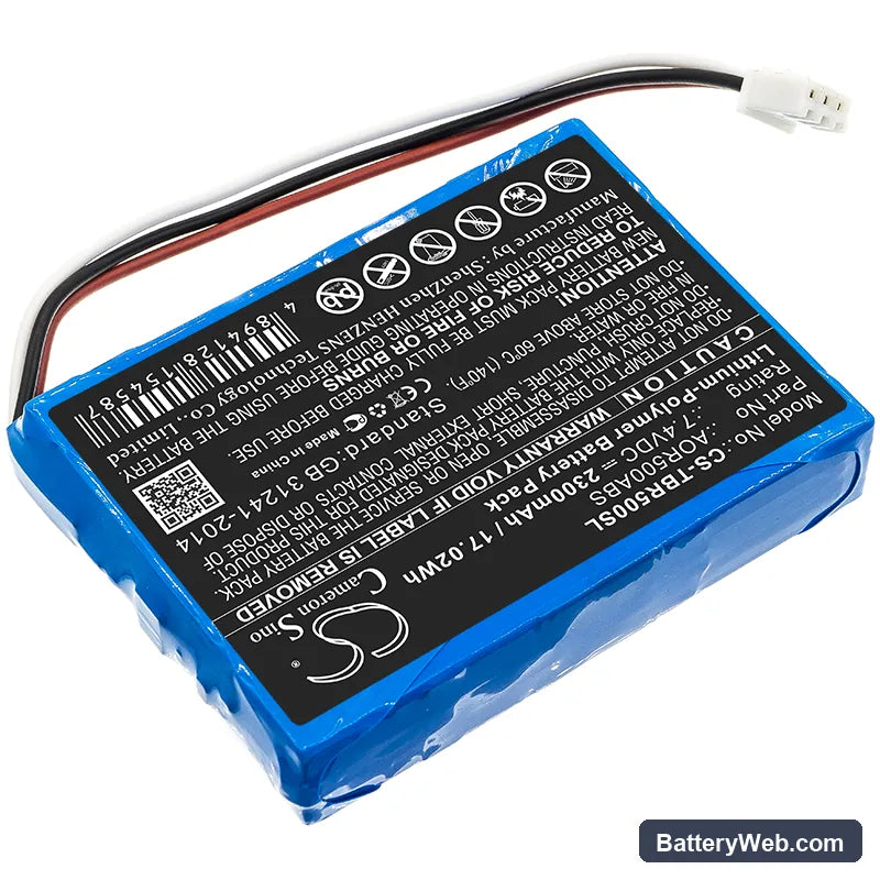 Tribrer AOR500 Replacement Battery, 7.4V, 2300mAh, Li-Polymer 2