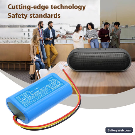 Tribit Stormbox Bluetooth Speaker Replacement Battery, 7.4V, 2600mAh, Li-ion 6
