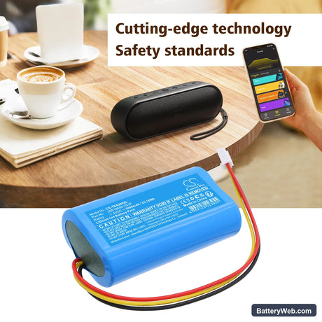 Tribit Stormbox Bluetooth Speaker Replacement Battery, 7.4V, 3400mAh, Li-ion 6