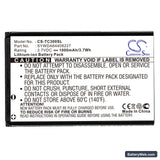 T-Com TC300 Replacement Battery, 3.7V, 1000mAh, Li-ion 3