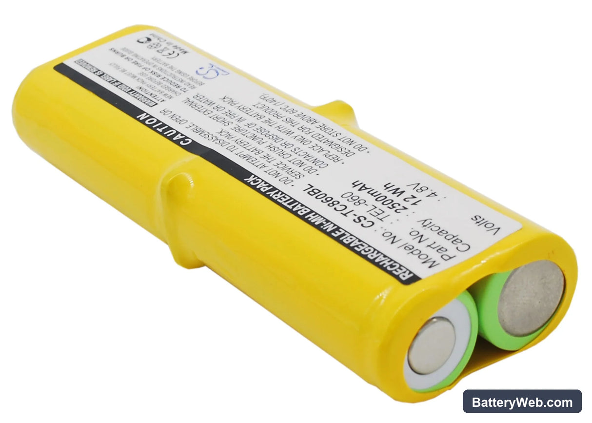 Telxon PTC860 Replacement Battery, 4.8V, 2500mAh, Ni-MH 2