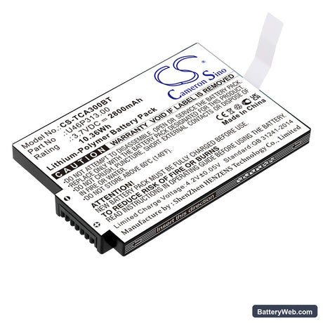 Xfinity iControl Technicolor Replacement Battery, 3.7V, 2800mAh, Li-Polymer 1