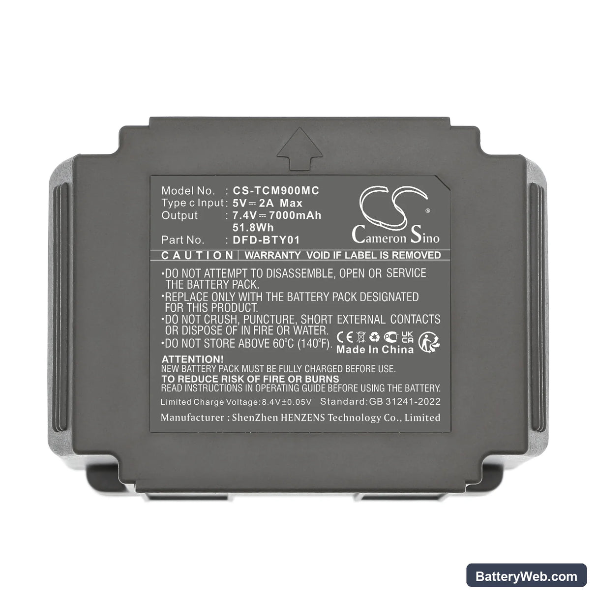 Tactacam Defend Replacement Battery, 7.4V, 7000mAh, Li-ion 5