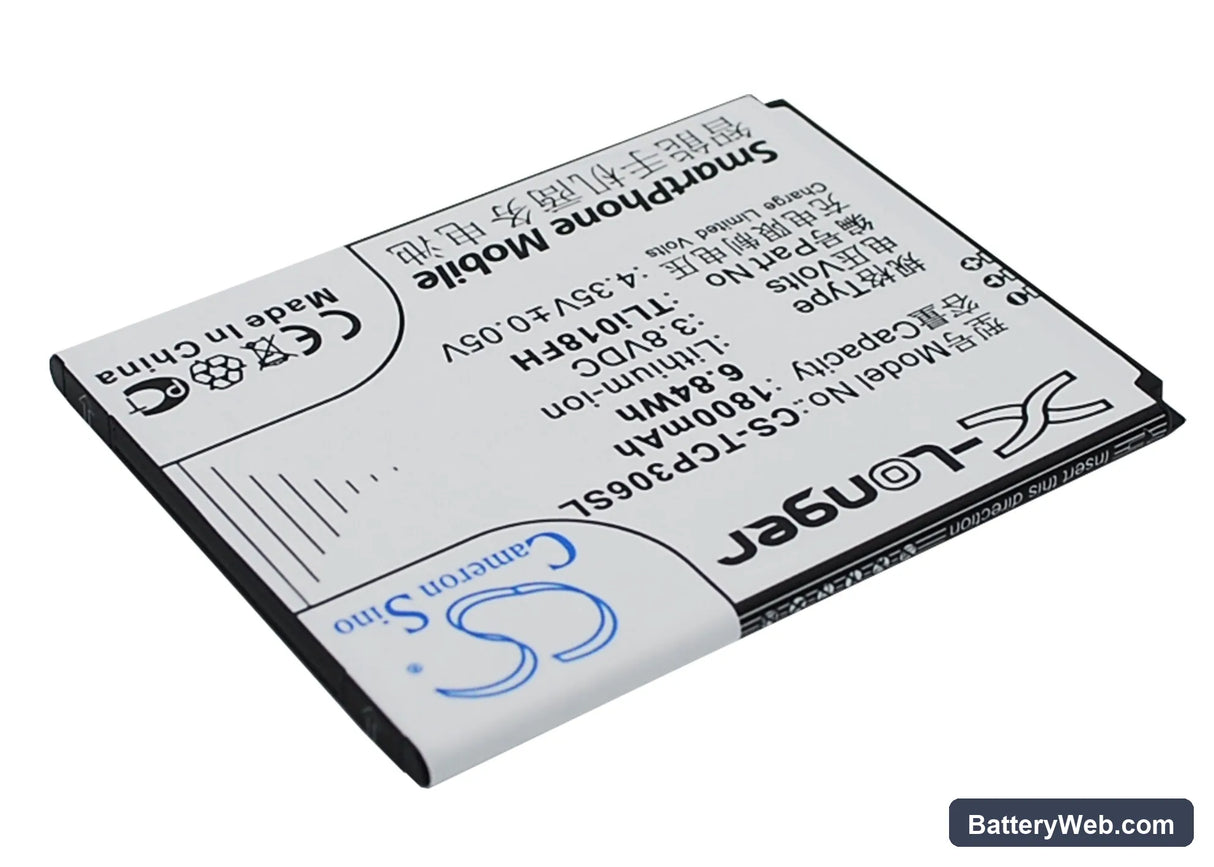 TCL P306C Replacement Battery, 3.8V, 1800mAh, Li-ion 2