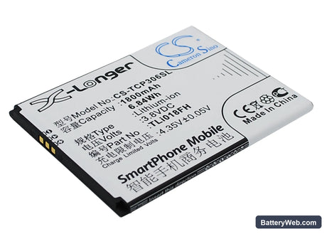 TCL P306C Replacement Battery, 3.8V, 1800mAh, Li-ion 3