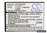 TCL P331M Replacement Battery, 3.7V, 1800mAh, Li-ion 1