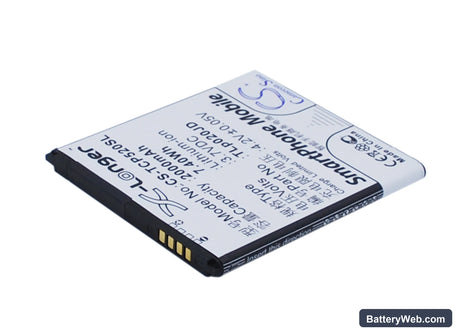 TCL P520L Replacement Battery, 3.7V, 2000mAh, Li-ion 2