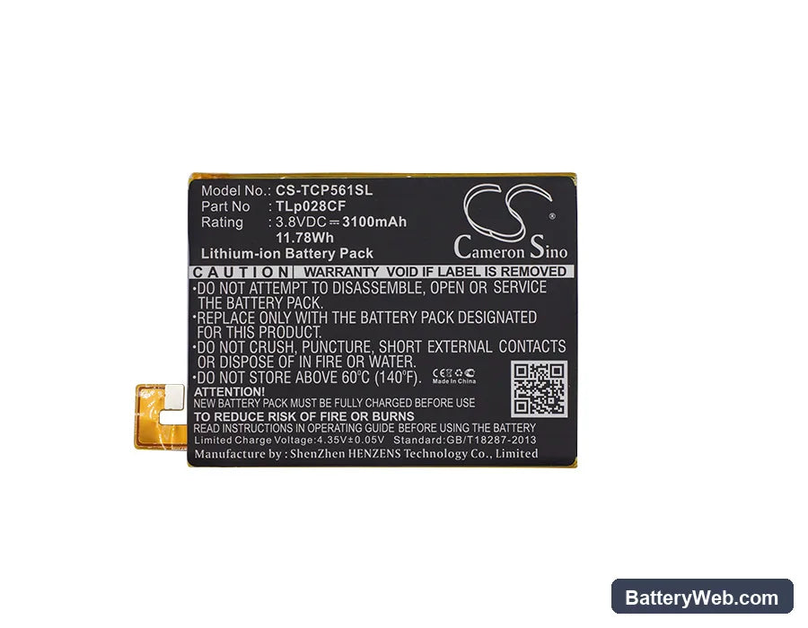 TCL P561U Replacement Battery, 3.8V, 3100mAh, Li-Polymer 5