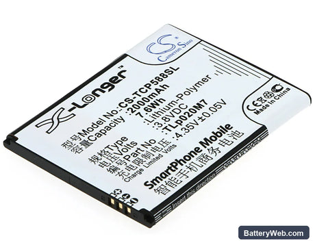TCL TCL P588 Replacement Battery, 3.8V, 2000mAh, Li-Polymer 1