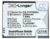 TCL TCL P588 Replacement Battery, 3.8V, 2000mAh, Li-Polymer 5