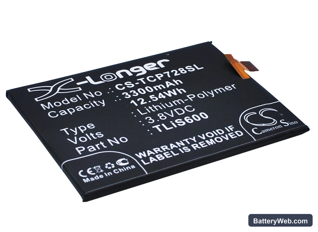 Alcatel One Touch Flash Plus Replacement Battery, 3.8V, 3300mAh, Li-Polymer 2