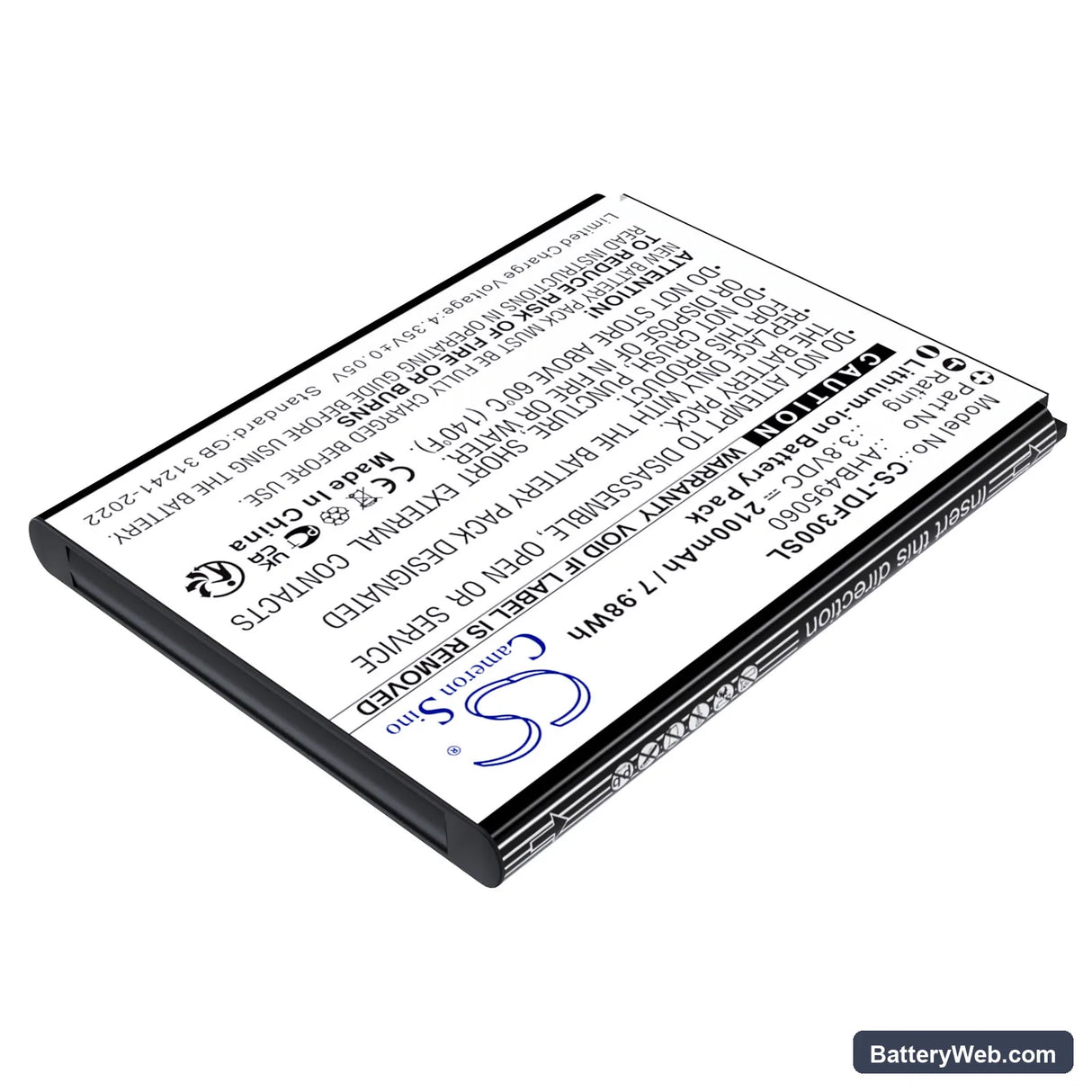 Tenda 4G180. 4G LTE Replacement Battery, 3.8V, 2100mAh, Li-ion 2