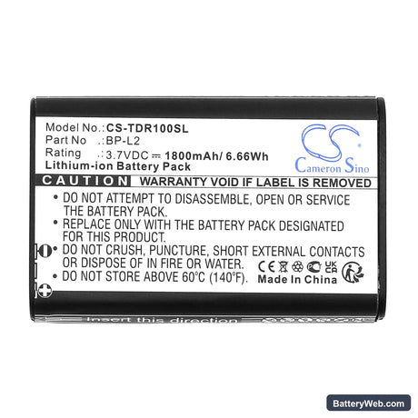 Tascam DR-1 Replacement Battery, 3.7V, 1800mAh, Li-ion 3