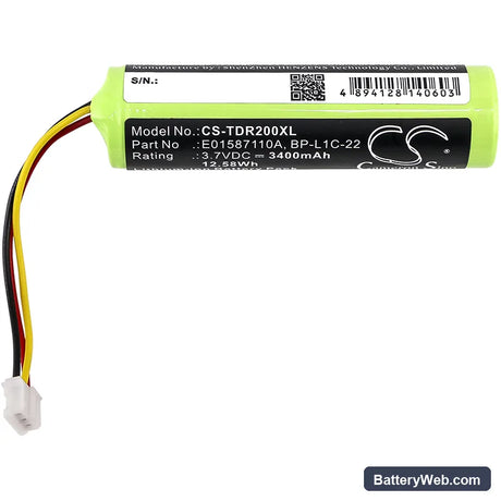 Tascam MP-GT1 Replacement Battery, 3.7V, 3400mAh, Li-ion 3
