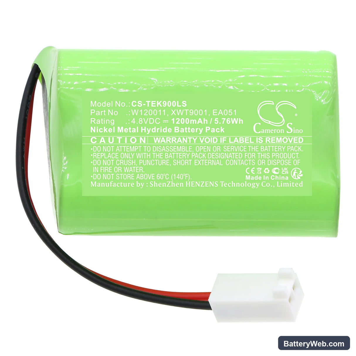 Teknoware ESC 90 Emergency Exit Light Replacement Battery, 4.8V, 1200mAh, Ni-MH 3