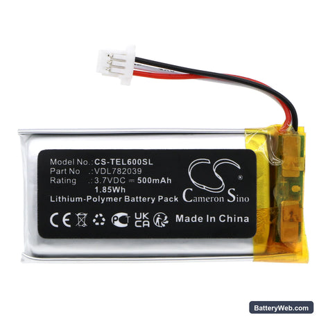 Turtle Beach Stealth 600 2Gen Replacement Battery, 3.7V, 500mAh, Li-Polymer 3