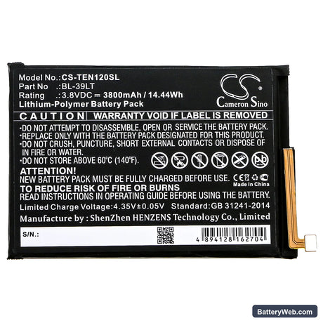 Tecno Camon 12 Replacement Battery, 3.8V, 3800mAh, Li-Polymer 3