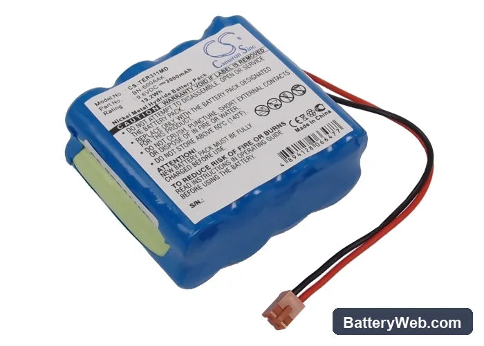 Terumo TE-331 Replacement Battery, 9.6V, 2000mAh, Ni-MH 1