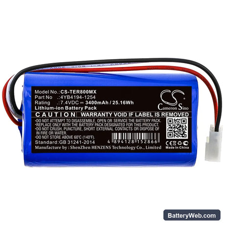 Terumo TE-SS800 Infusion Pump Replacement Battery, 7.4V, 3400mAh, Li-ion 3