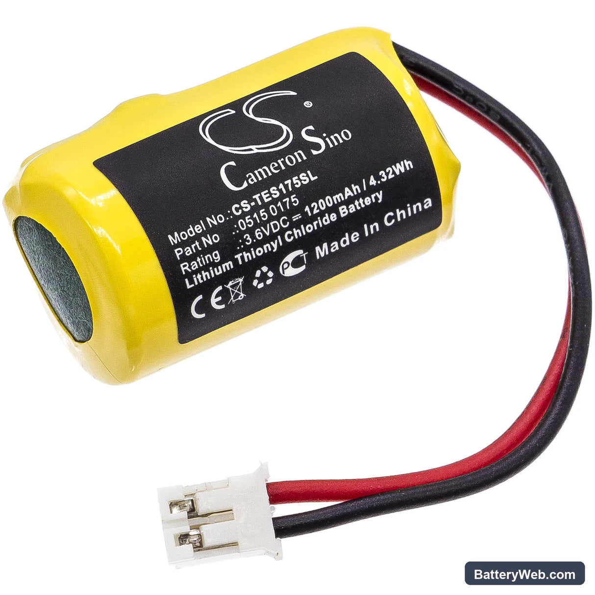 Testo 175-H1 Replacement Battery, 3.6V, 1200mAh, Li-SOCl2 1