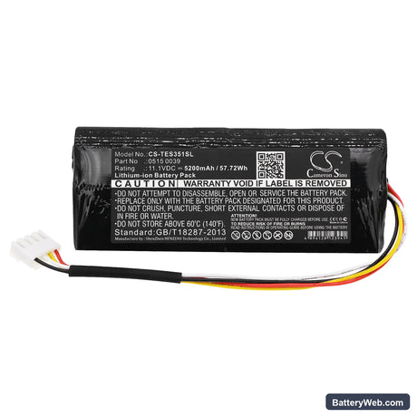 Testo 350K Analyzer Replacement Battery, 11.1V, 5200mAh, Li-ion 3