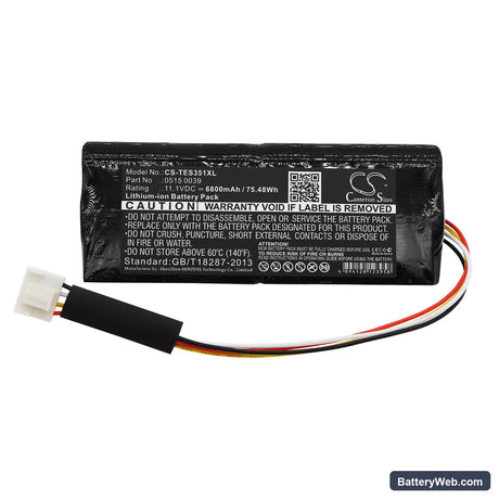 Testo 350K Analyzer Replacement Battery, 11.1V, 6800mAh, Li-ion 3