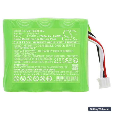 Testo 350 Control Replacement Battery, 4.8V, 2000mAh, Ni-MH 3