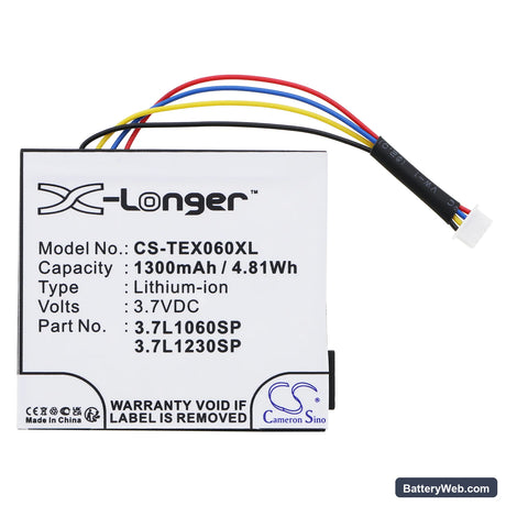 Texas Instruments TI-Nspire CX Replacement Battery, 3.7V, 1300mAh, Li-ion 3