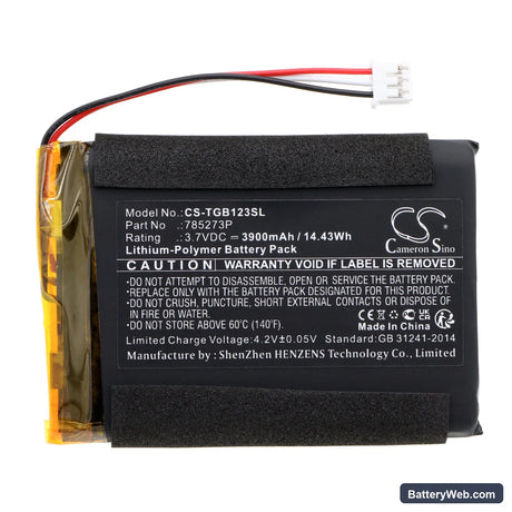 Tigermedia Tigerbox Touch Replacement Battery, 3.7V, 3900mAh, Li-Polymer 3