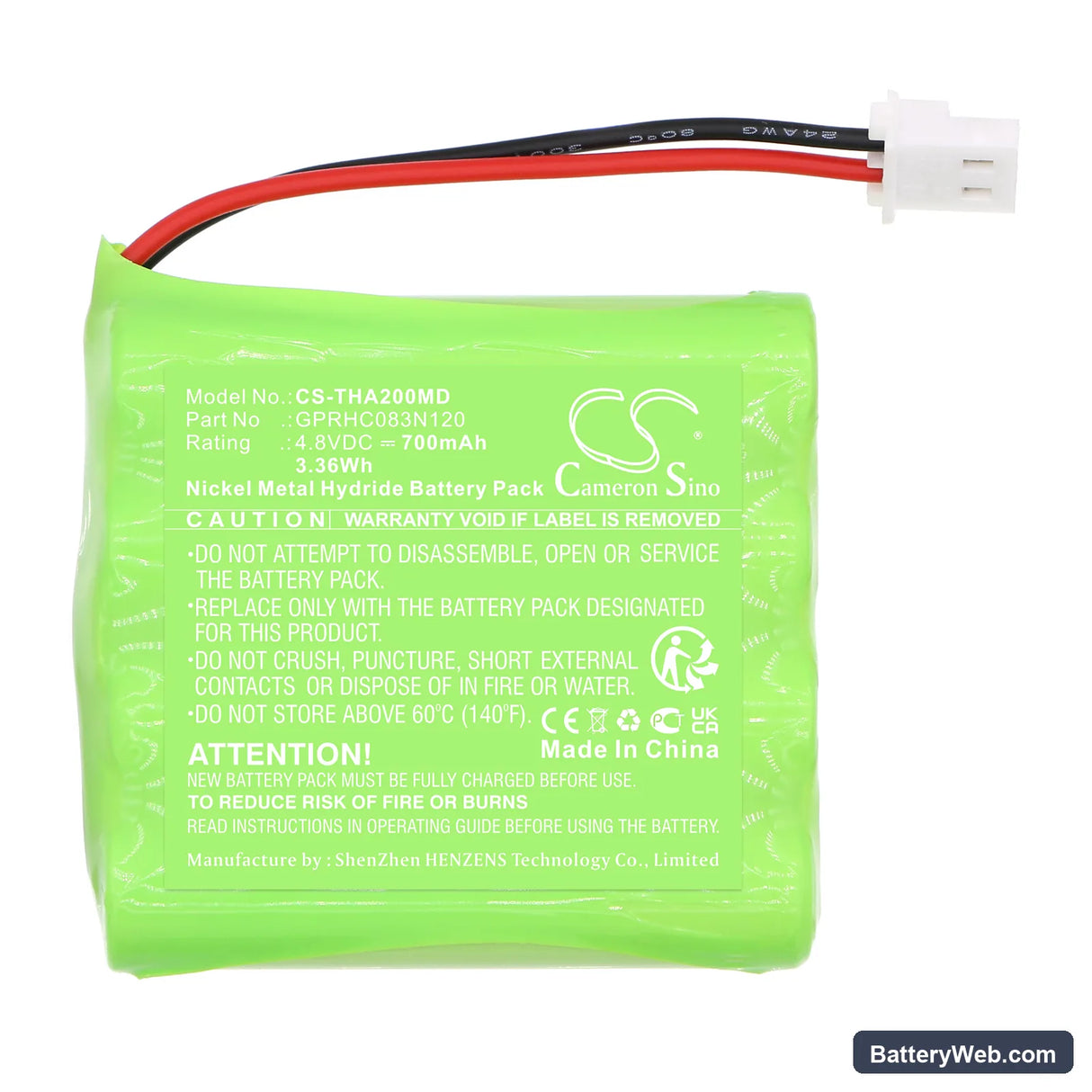 I-Tech Mio Care Replacement Battery, 4.8V, 700mAh, Ni-MH 3