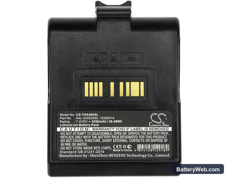TSC Alpha 4L Replacement Battery, 7.4V, 5200mAh, Li-ion 3