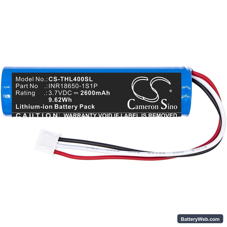 Theradome LH40 Replacement Battery, 3.7V, 2600mAh, Li-ion 3