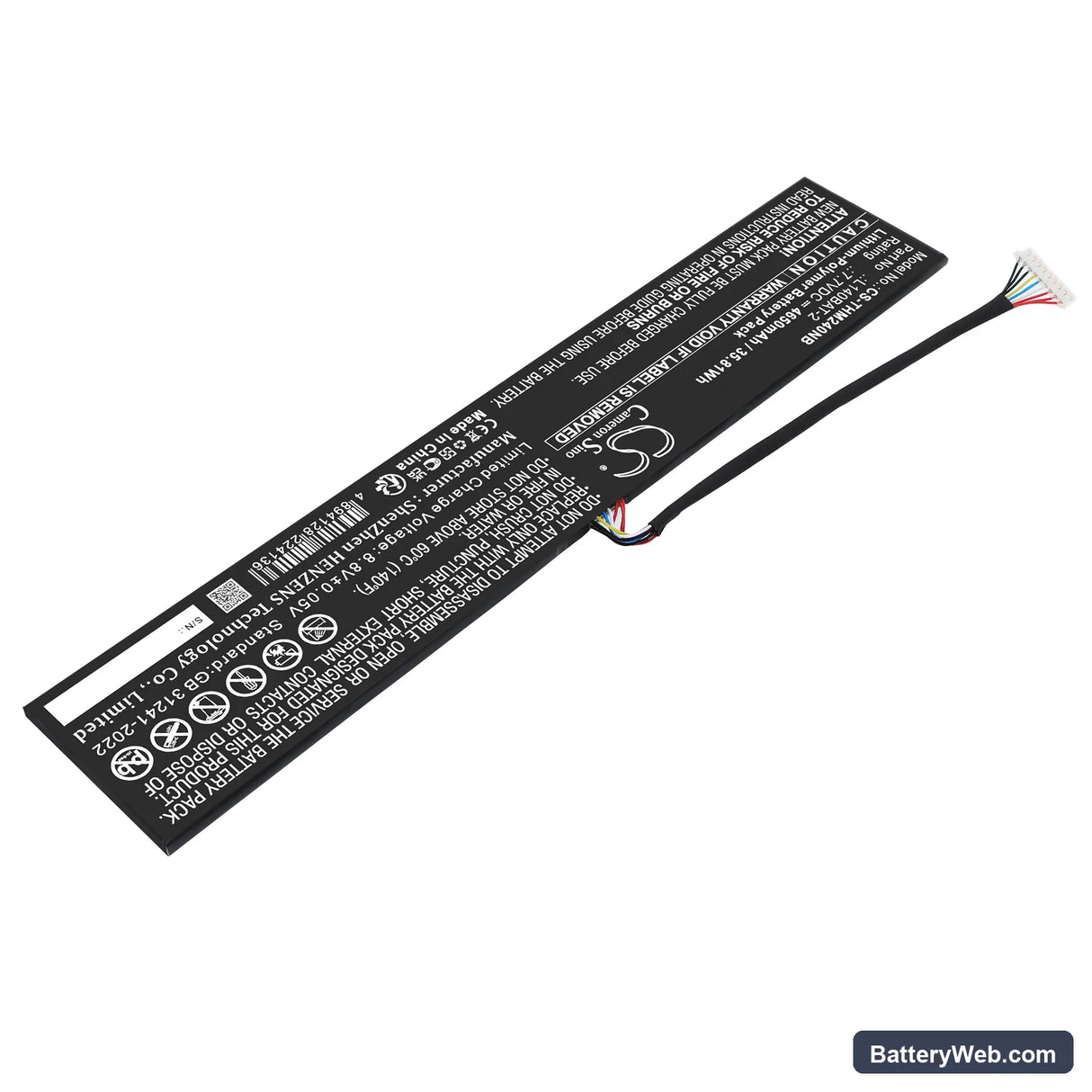 Schenker VIA 14 Replacement Battery, 7.7V, 4650mAh, Li-Polymer 2