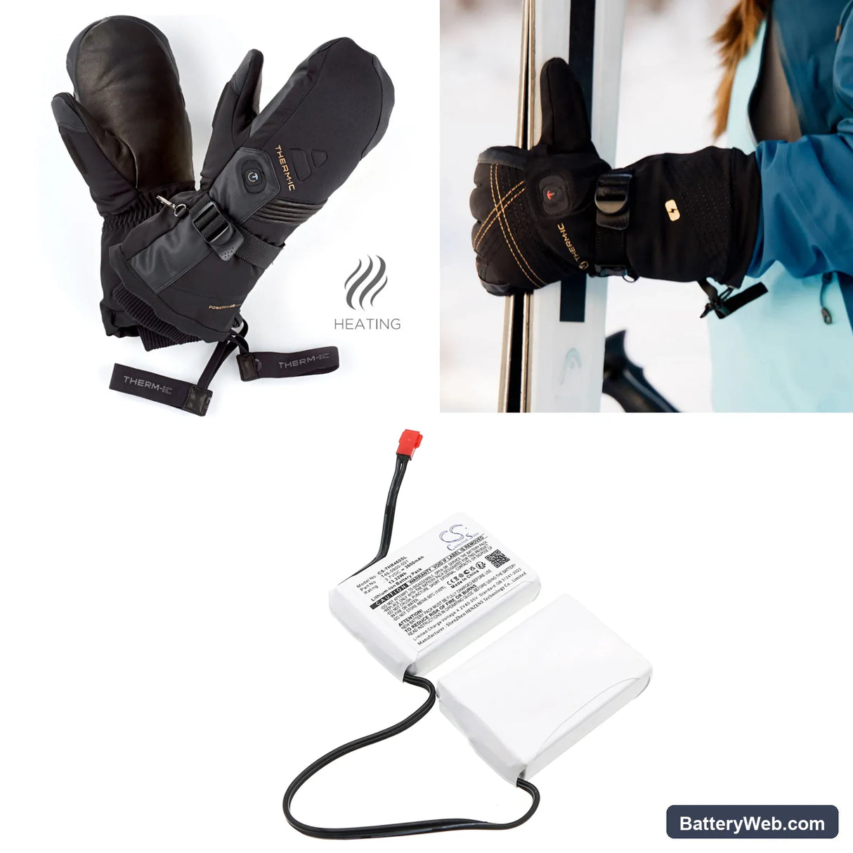 Therm-IC heated gloves Replacement Battery, 3.7V, 3600mAh, Li-ion 6