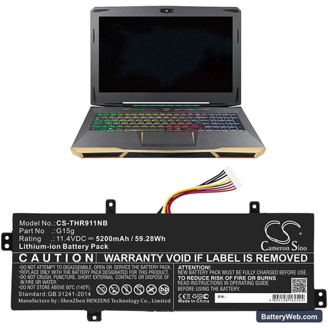 Machenike F117-S6CP Replacement Battery, 11.4V, 5200mAh, Li-ion 5