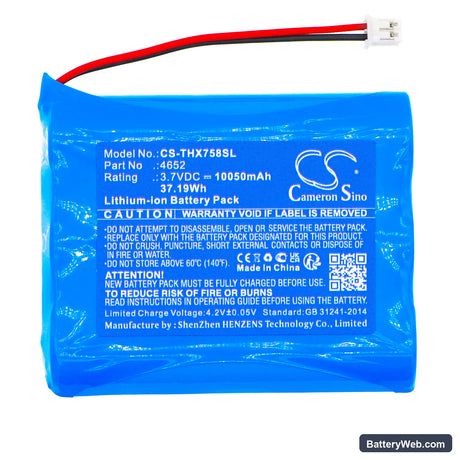 Technaxx TX-75 Replacement Battery, 3.7V, 10050mAh, Li-ion 3