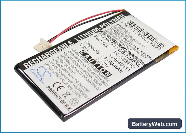 Sony Clie PEG-J25 Replacement Battery, 3.7V, 1350mAh, Li-Polymer 1