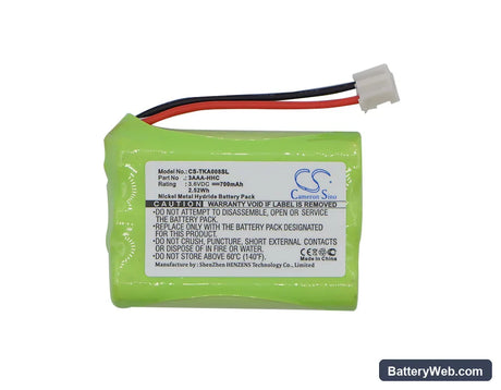 TDK Life On Record A08 Replacement Battery, 3.6V, 700mAh, Ni-MH 5