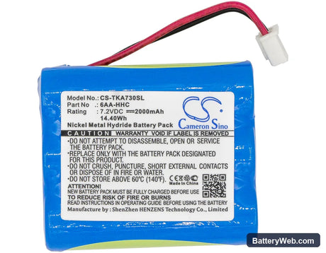 TDK Life on Record A73 Replacement Battery, 7.2V, 2000mAh, Ni-MH 3