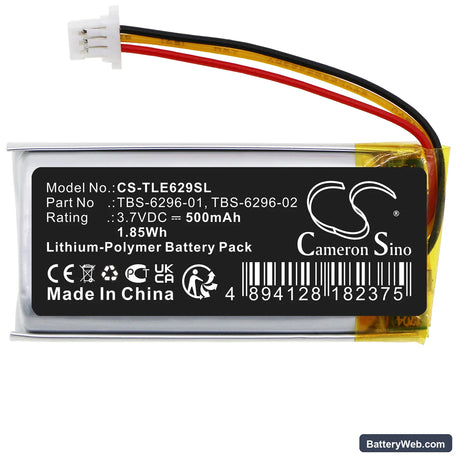 Turtle Beach Elite Atlas Aero Replacement Battery, 3.7V, 500mAh, Li-Polymer 3