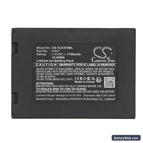 Tactilion G3 Replacement Battery, 7.4V, 1750mAh, Li-ion 5