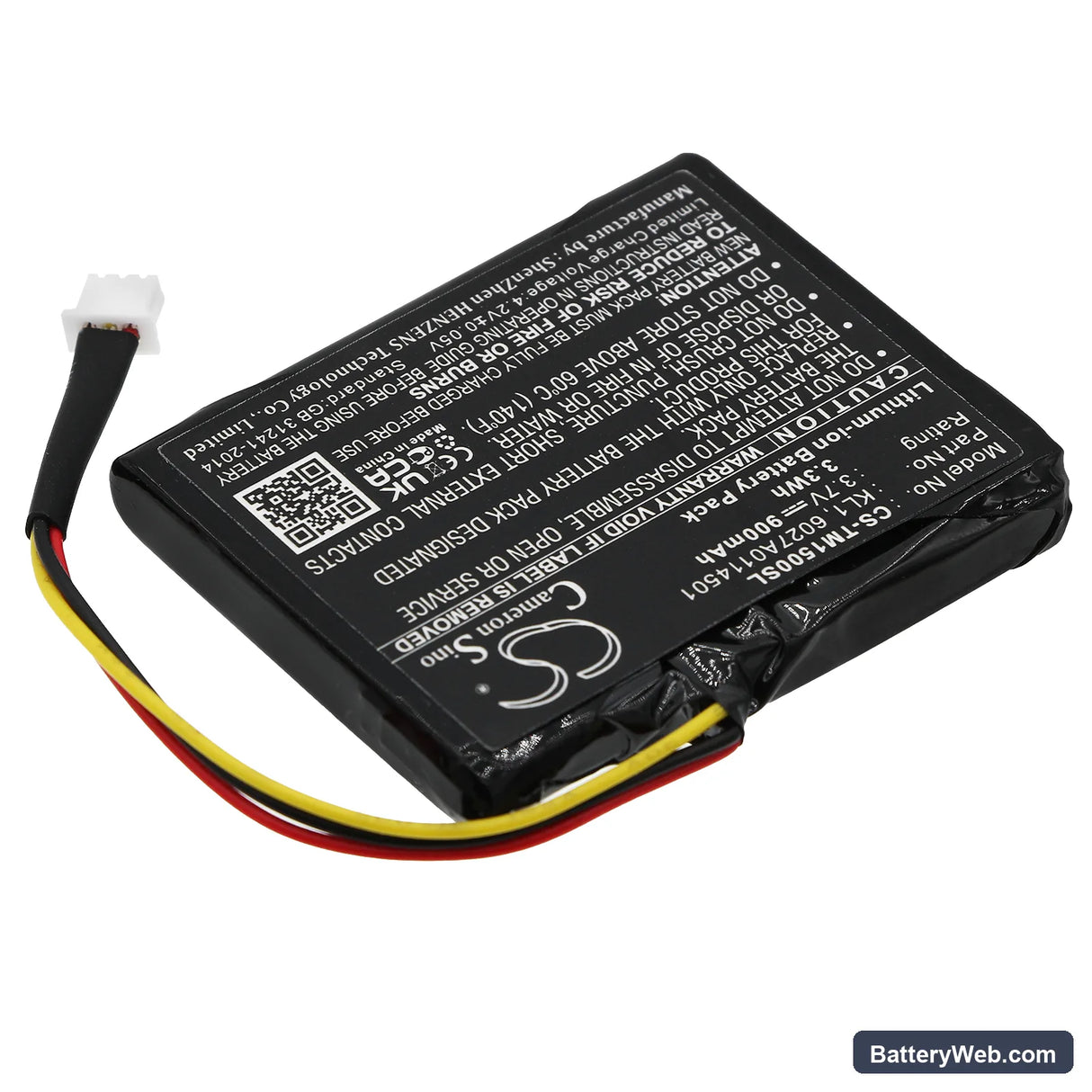 TomTom VIA 1505T Replacement Battery, 3.7V, 900mAh, Li-ion 2